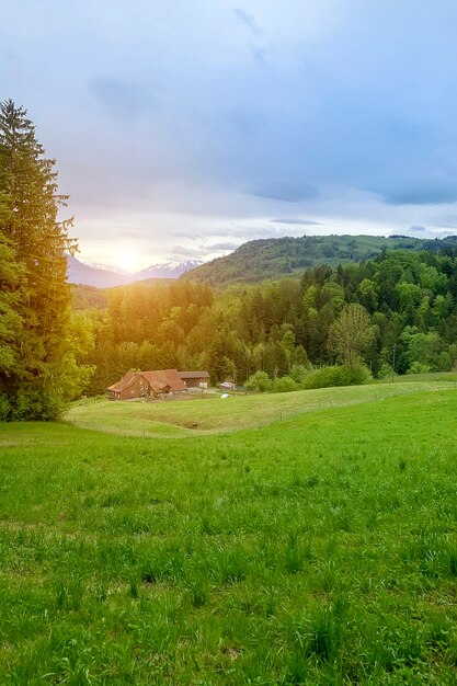 Paysage de montagne dans les Alpes suisses.