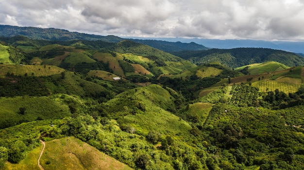 Paysage de montagne dans la province de Nan en Thaïlande