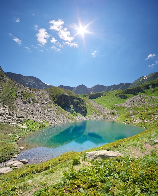 Photo paysage de montagne du lac dukka