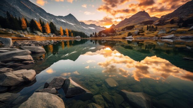 Paysage de montagne IA générative