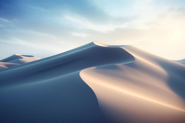 Paysage de montagne de sable du désert Coucher de soleil sur les dunes de sable