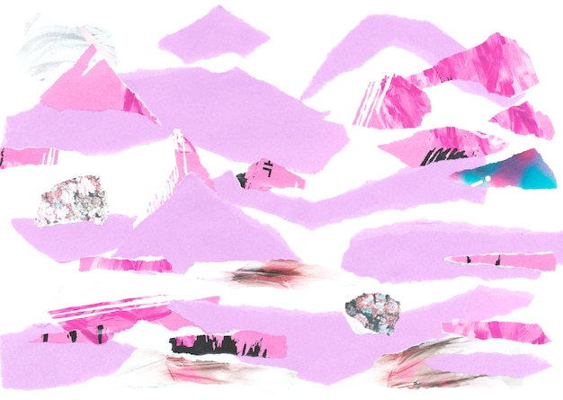 Paysage de montagnes abstract moodboard papier.