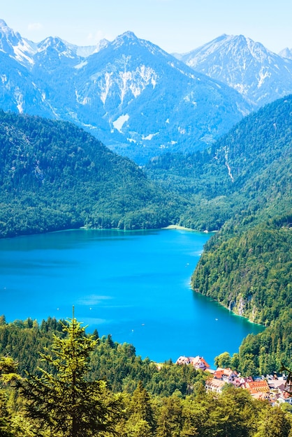 Paysage de montagnes alpines Allemagne Belle vue panoramique sur la nature d'en haut