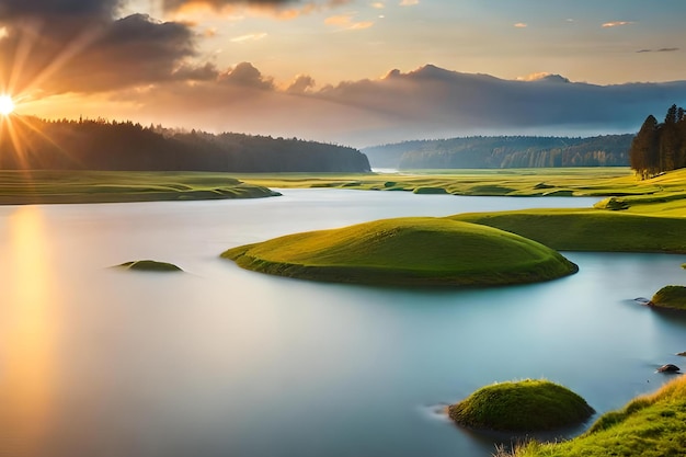 Un paysage avec des montagnes en arrière-plan