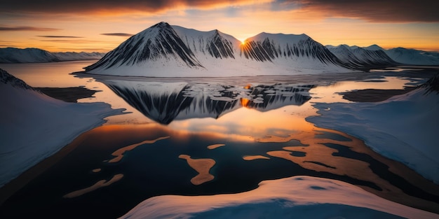 Un paysage avec des montagnes et un lac en islande