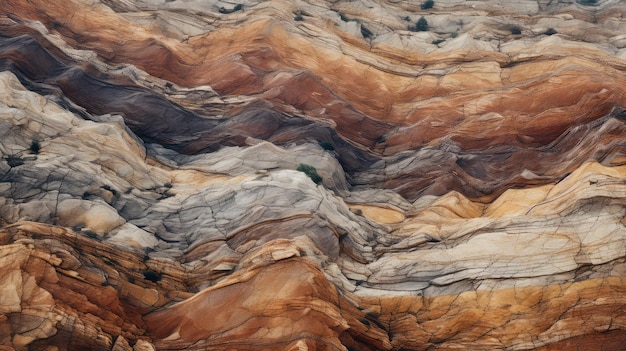 Paysage de montagnes pliées par l'érosion