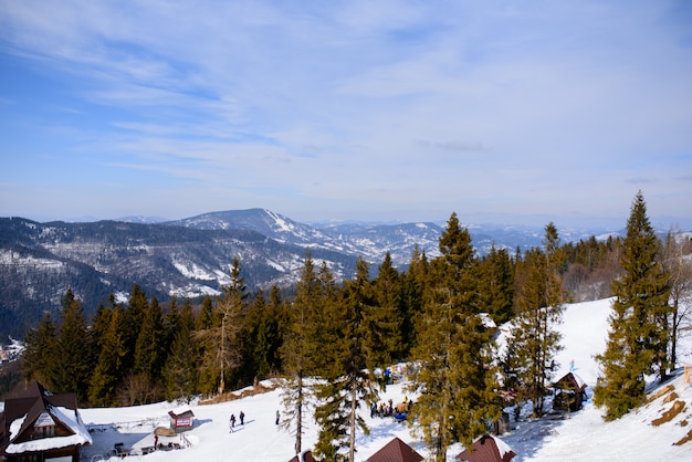 Paysage montagneux d'hiver majestueux