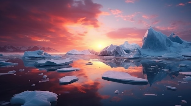 Le paysage naturel de l'Antarctique avec des icebergs