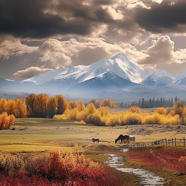 paysage naturel d'automne généré par l'IA