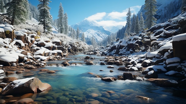 Paysage de neige glacial du Colorado