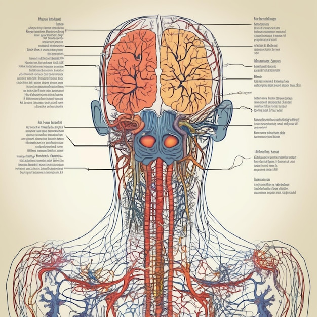 Photo le paysage neuronal complexe cartographiant la couronne de l'intelligence humaine