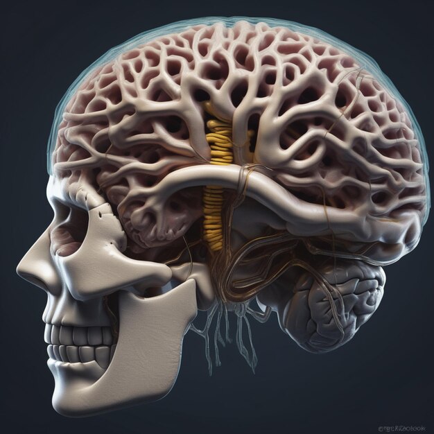 Photo le paysage neuronal complexe cartographiant la couronne de l'intelligence humaine