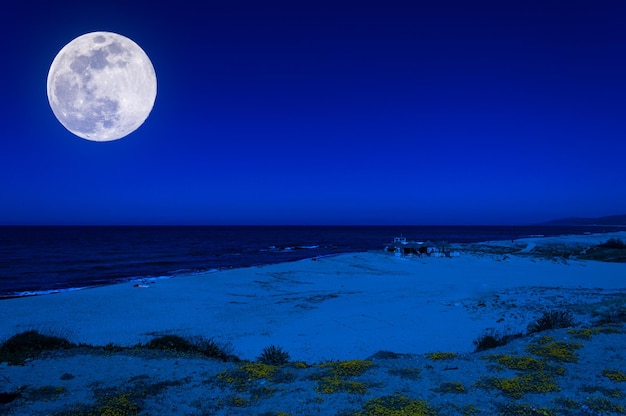 Paysage nocturne de la plage