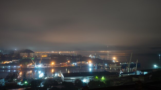 Le paysage nocturne de la ville de Vladivostok