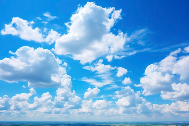 Photo un paysage de nuages blancs sur un ciel bleu clair