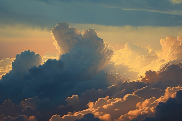 Paysage avec nuages et ciel créé à l'aide de la technologie générative ai