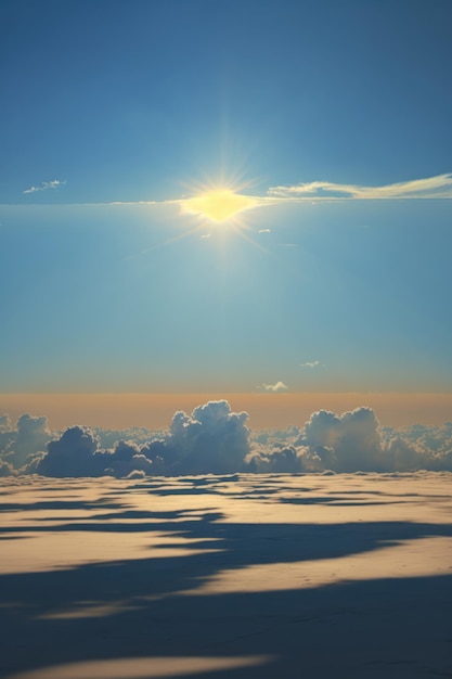 Paysage avec nuages, ciel et soleil créé à l'aide de la technologie générative ai