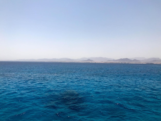 Paysage d'océan de mer d'eau salée de mer périlleuse bleue transparente avec des ondulations de vagues sous