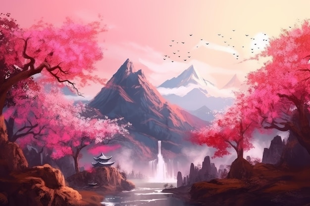 Paysage oriental Générer Ai