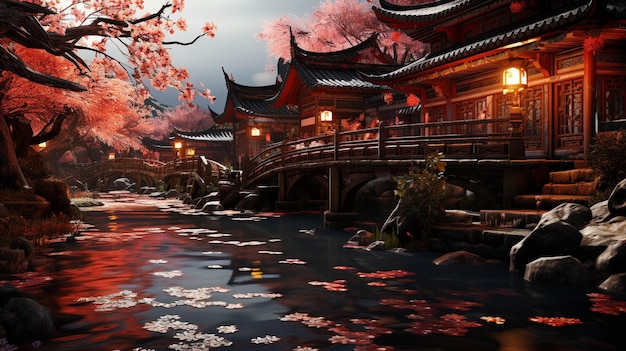 paysage oriental papier peint photographique HD