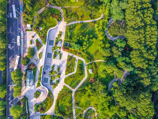 Paysage de parc de la ville de photographie aérienne