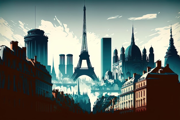 paysage de Paris en France