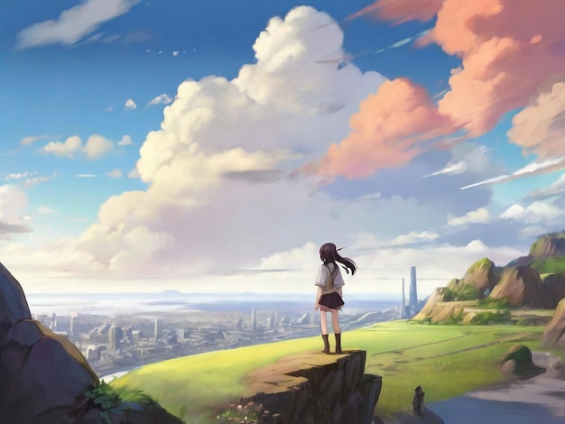 Le paysage de la personne dans l'anime