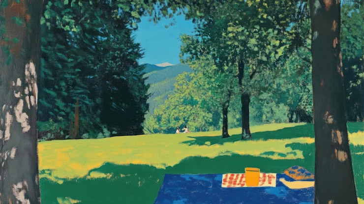Photo paysage de pique-nique dans le parc en plein air nature
