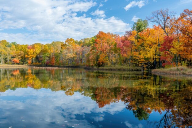 Un paysage pittoresque aux couleurs vives de l'automne