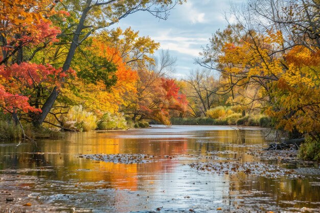 Un paysage pittoresque aux couleurs vives de l'automne