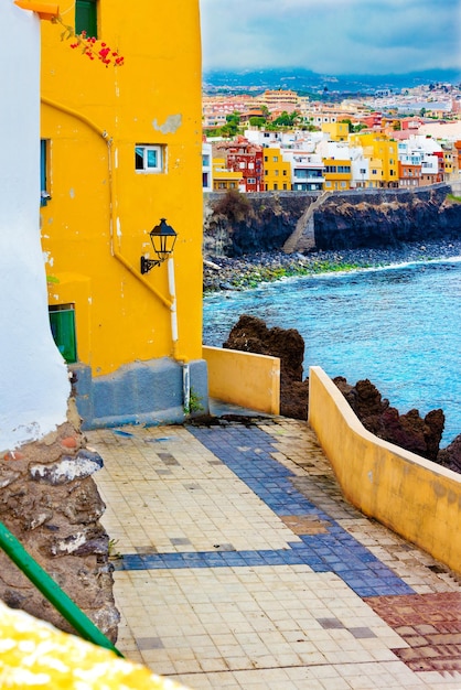 Paysage pittoresque.Île des Canaries.Tenerife village.Puerto de la cruz.