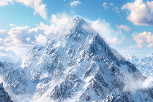 Un paysage pittoresque de montagne avec des sommets enneigés