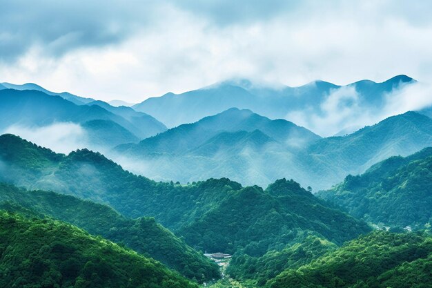 Paysage pittoresque des montagnes après la pluie