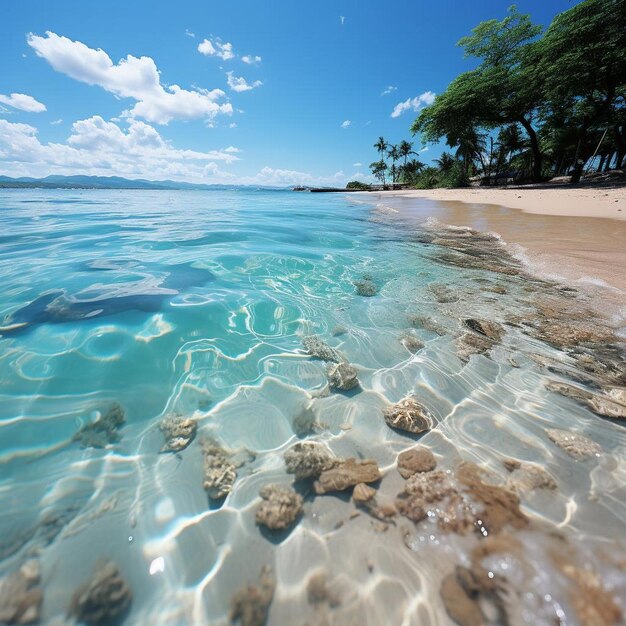 Le paysage de la plage d'Aquamarine Allure