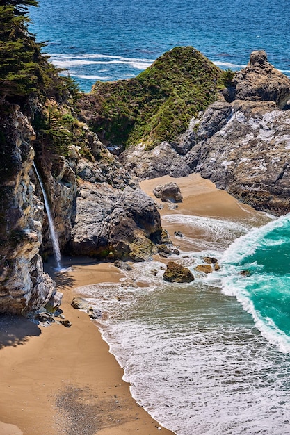 Paysage de plage de la côte pacifique des États-Unis en Californie