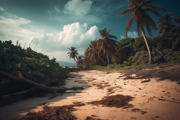 Paysage de plage côtière tropicale