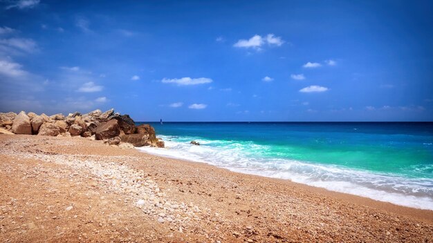 Le paysage de la plage est magnifique.