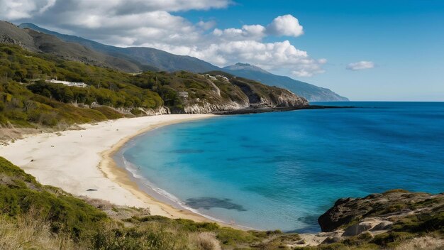 Photo paysage de plage de mer propre