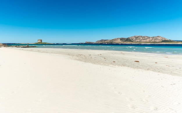 Paysage de la plage de La Pelosa dans une journée ensoleillée