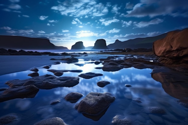 Paysage de plage sombre pittoresque