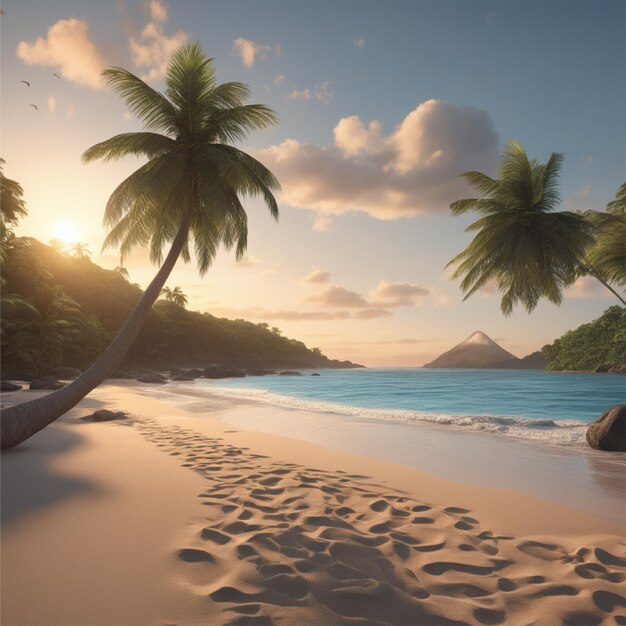 Paysage de plage tropical pittoresque