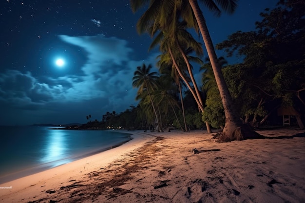 Paysage de plage tropical sombre