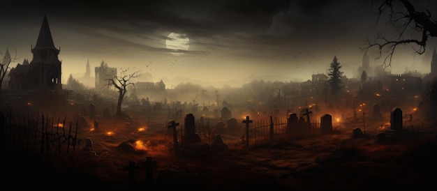 paysage pour halloween illustration