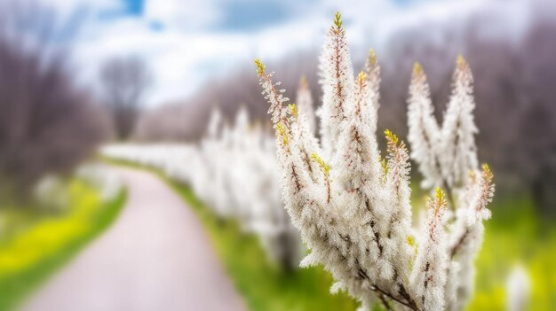 Paysage de printemps défocalisé