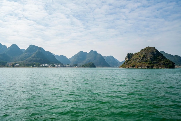 Paysage de Quyang LakeJingxi Baise Guangxi Chine