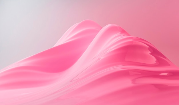 Paysage de rendu 3d fantastique de la vallée de la montagne rose Fond abstrait crémeux Peinture numérique Matériau céramique crémeux brillant et mat