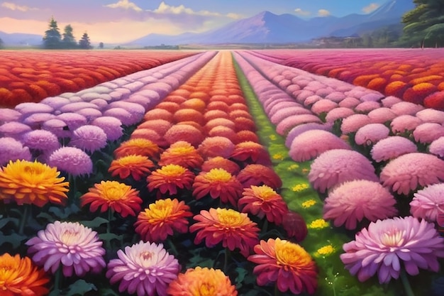 Le paysage de rêve du chrysanthème