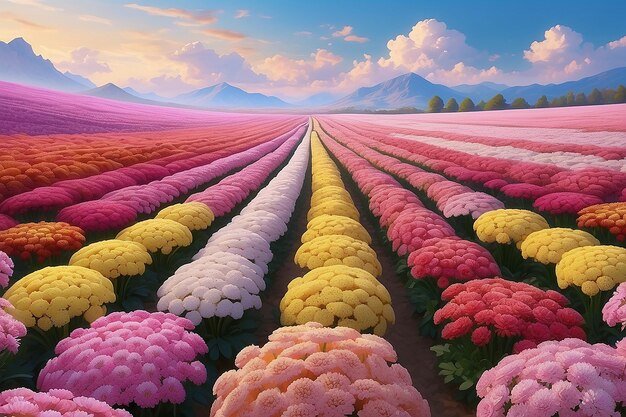 Le paysage de rêve du chrysanthème