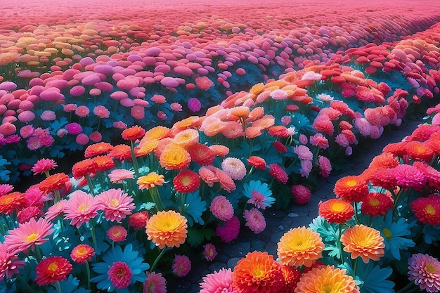 Le paysage de rêve du chrysanthème