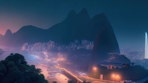 paysage de Rio de Janeiro dans le futur 2050